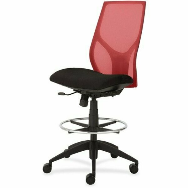 9To5 Seating Midback Stool, Synchro, Armless, 25inx26inx45in-55-1/2in, RD/ON NTF1468Y100M501